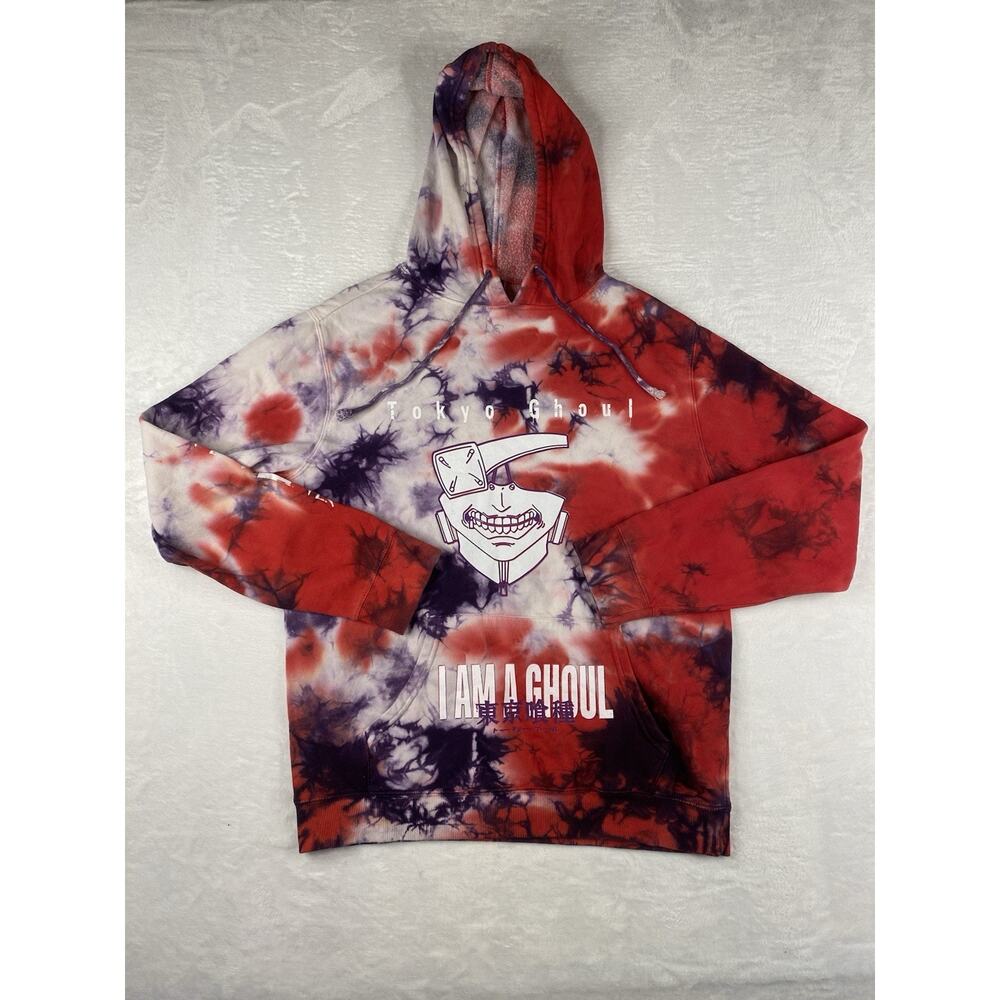 Tokyo Ghoul Crunchyroll Men's Tie-Dye Hoodie Graphic Print Red Purple M